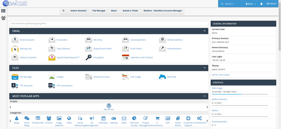  cPanel Demo